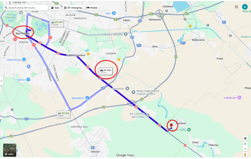 Com Postavari la 15 km de Sun Plazza